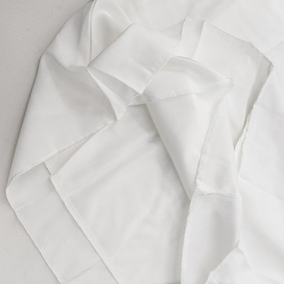 New Chalier Womens Medium White Ruffle Sleeve Shift Dress V-Neck Chiffon Poly - Picture 6 of 15